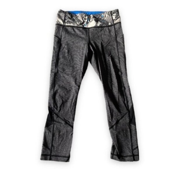 Lululemon Pace Rival Crop Wee Stripe Exploded So Fly Butterfly Angel Wing Black - Picture 10 of 14